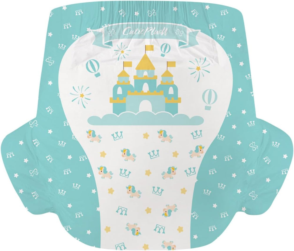 CutiePlusU Pañales para Adultos Paquete de 2 Bragas Desechables para Incontinencia con Solapas para Mujeres y Hombres Máxima Absorbencia Durante la Noche - Principito (Mediano 71-96 cm)