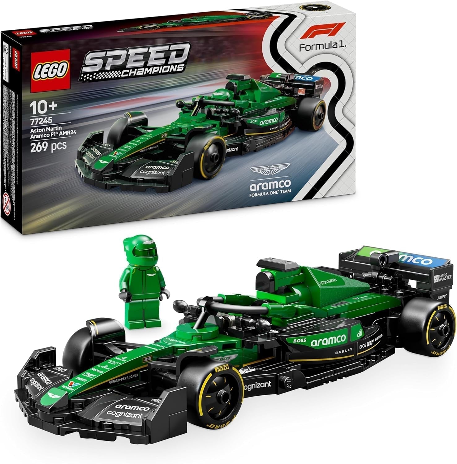 LEGO Speed Champions Coche de carreras Mercedes-Amg F1 W15 - Minifigura de juguete de Fórmula 1 - Modelo de coche para coleccionar y construir - Regalo para niños y niñas mayores de 10 años o fanáticos adultos 77244 Juegos de construcción Besuche den LEGO-Store Coche de carreras Aston Martin Aramco F1 Amr24 77245