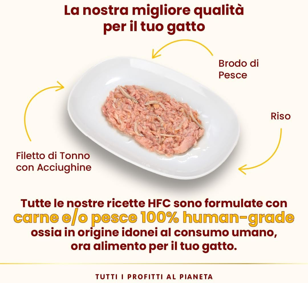 almo nature HFC Natural - Hrană umedă pentru pisici - cu pui - Calitate umană, Fără gluten, Monoproteină - 55g, pachet de 6