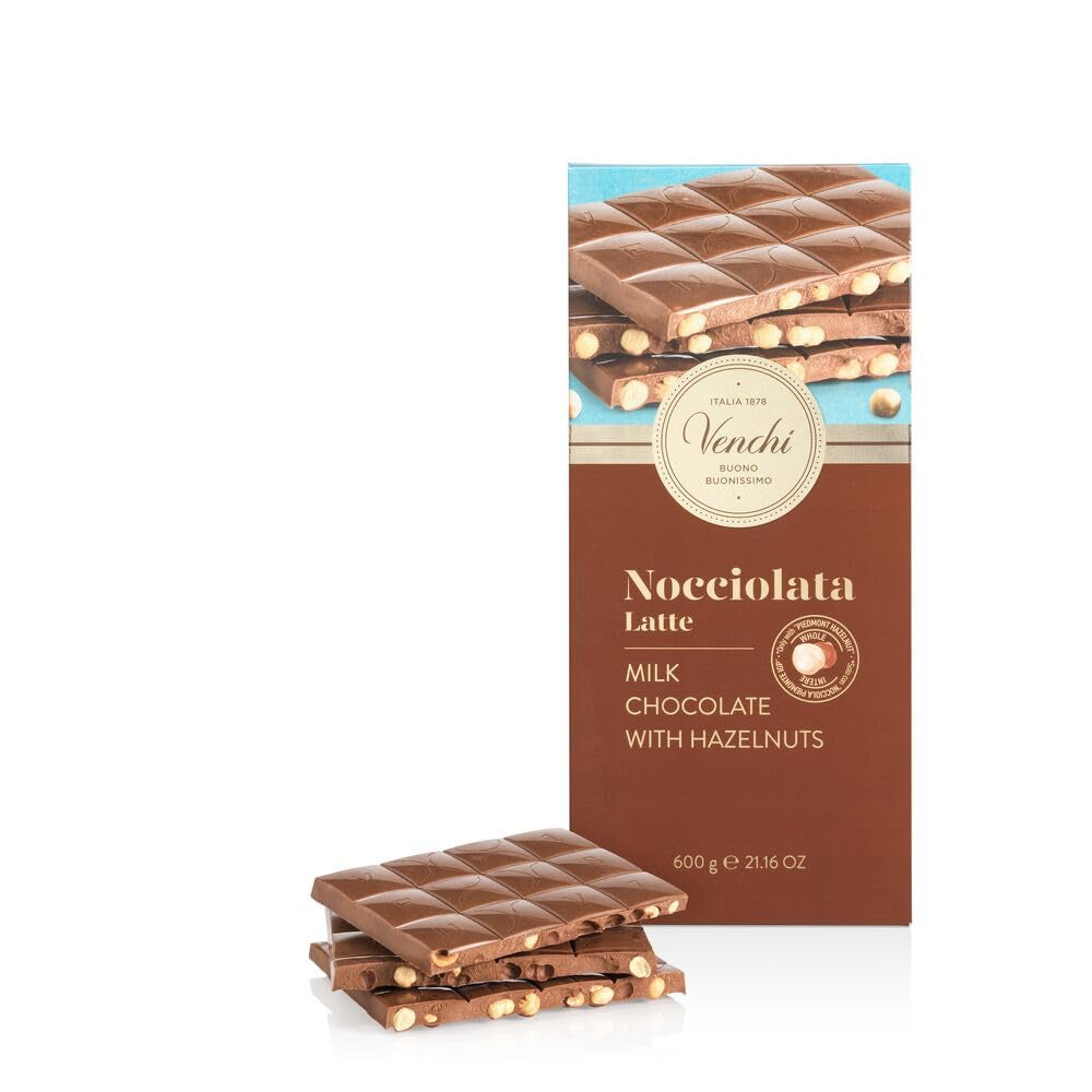 Venchi - Maxi Bar de chocolate blanco, salado, 600 g, sin gluten, sin colorantes artificiales y sin conservantes