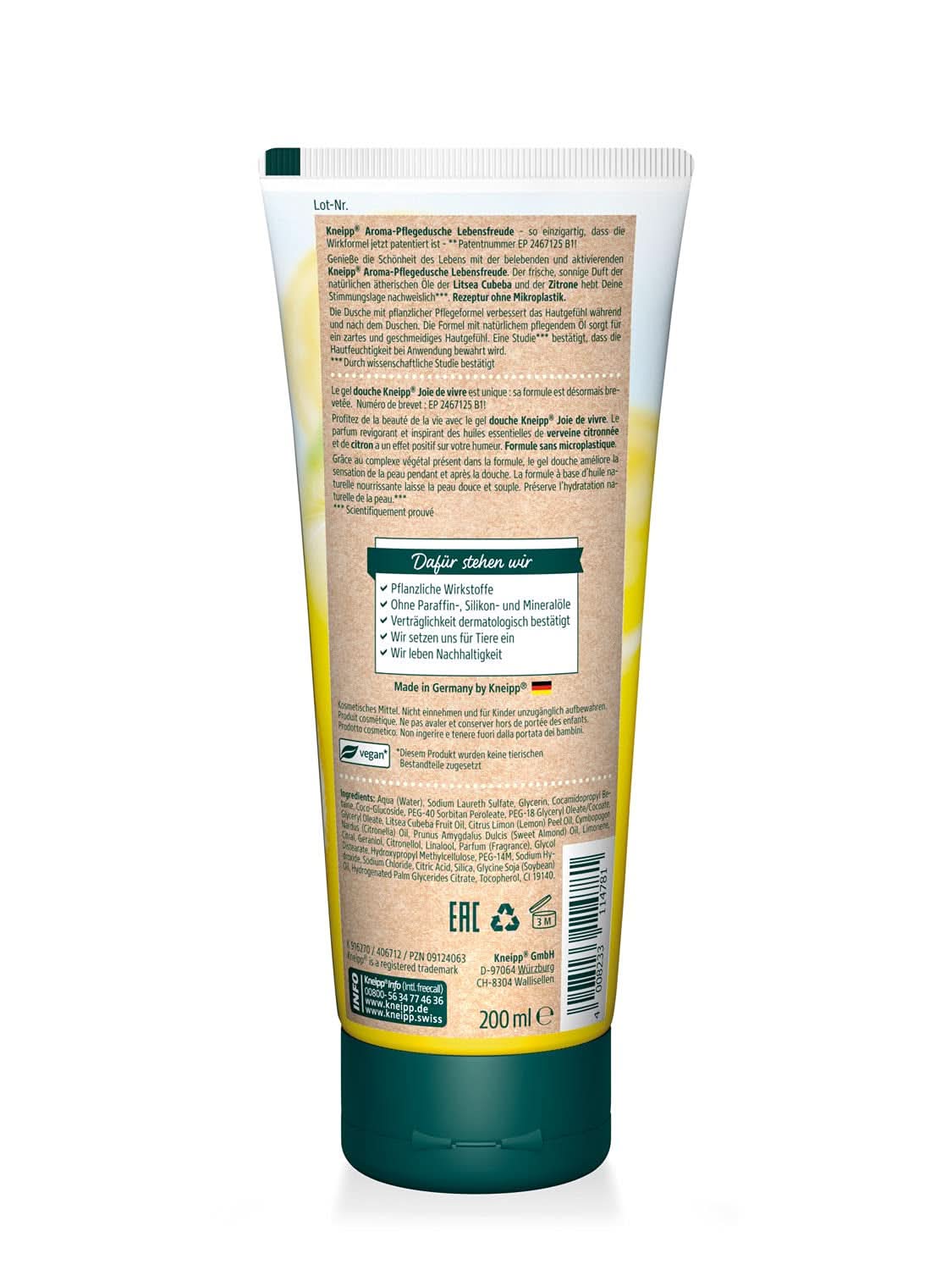 Kneipp Aroma, gel de ducha hidratante, 200 ml Ducha y baño Naty Shop