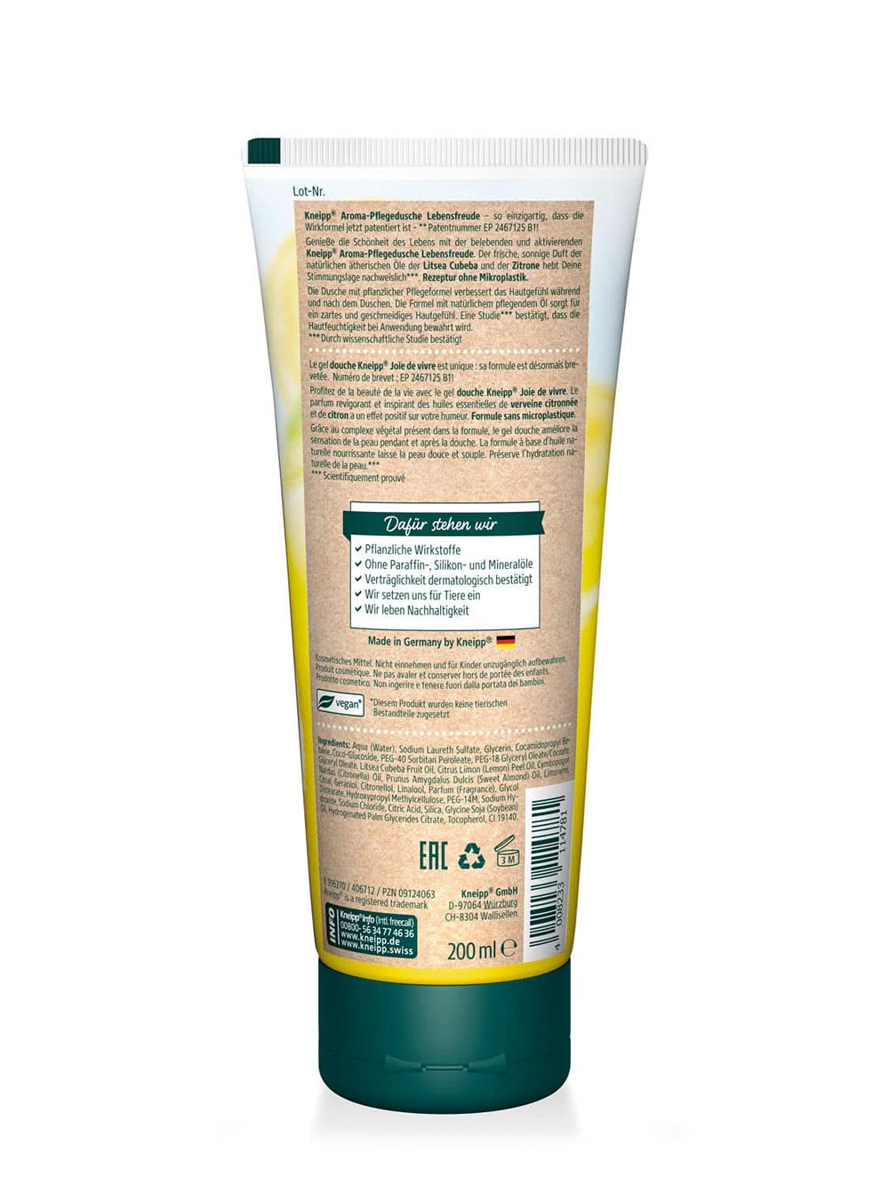 Kneipp Aroma, gel de ducha hidratante, 200 ml Ducha y baño Naty Shop