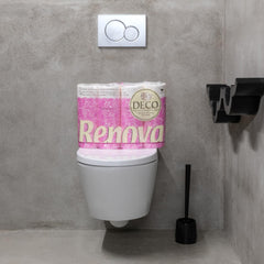 Hârtie igienică Renova 4 straturi albă decorată parfumată - 12 role rolă Blanco Decorado Perfumado