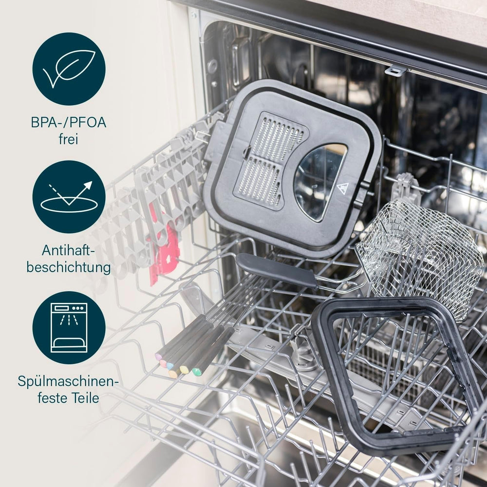 Princess 182611 Mini freidora de fondue - Calentamiento rápido - Filtro de olores - Capacidad 1,2 litros, Plata Electrodomésticos Naty Shop