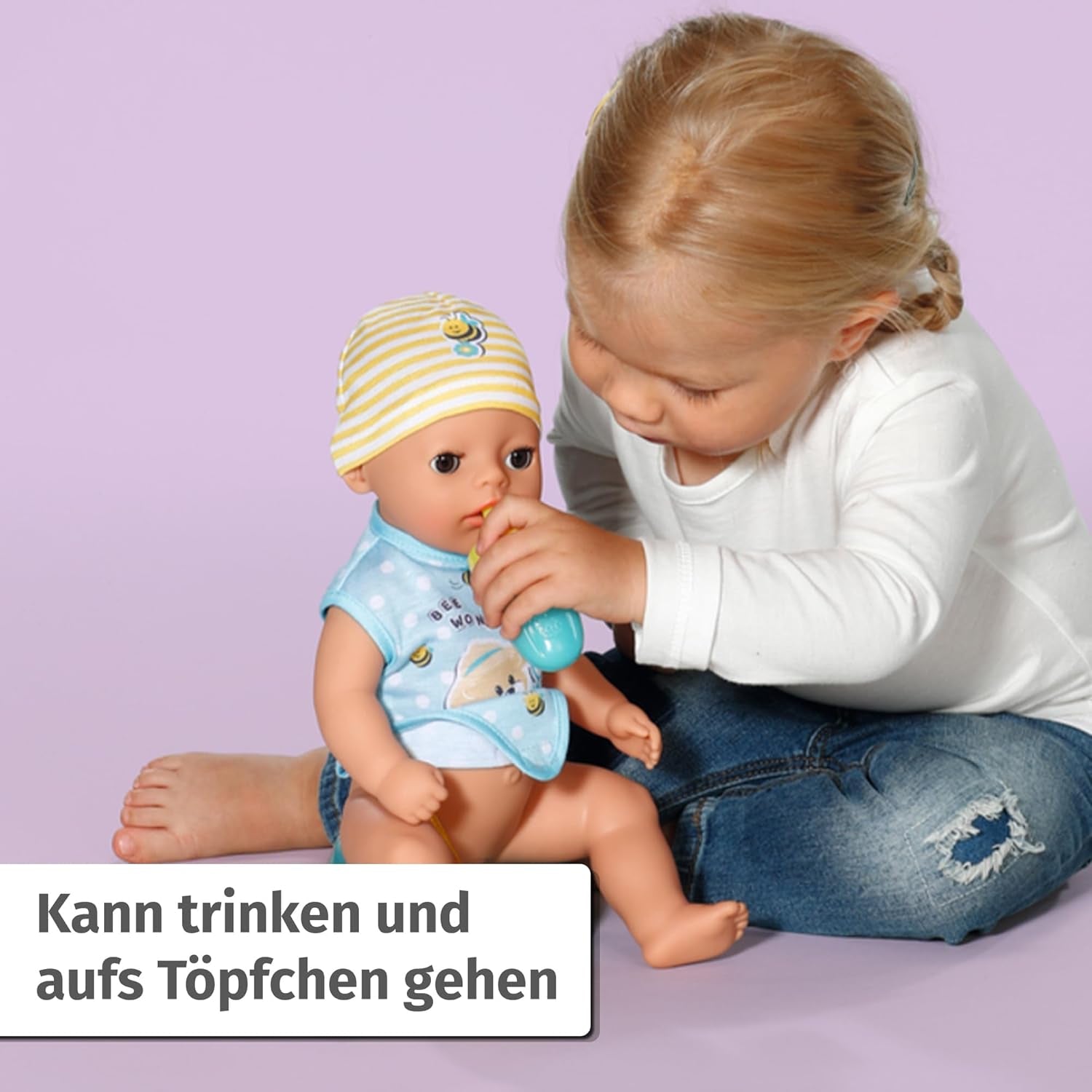 BABY Born Lukas (Little Baby Boy) 36Cm, păpușă cu 7 funcții pentru copii de la 1 an, funcționează fără baterie, păpușă mare de 36 cm Papusi Naty Shop