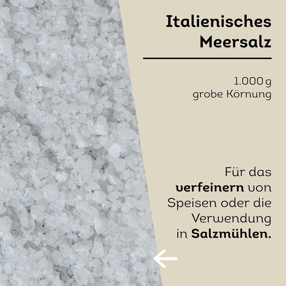 Küper Selection Meersalz - 1000 g de sal gruesa para condimentar y refinar - ohne Zusätze oder chemische Nachbehandlung