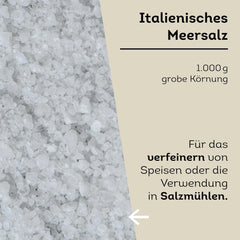 Küper Selection Meersalz - 1000 g de sal gruesa para condimentar y refinar - ohne Zusätze oder chemische Nachbehandlung