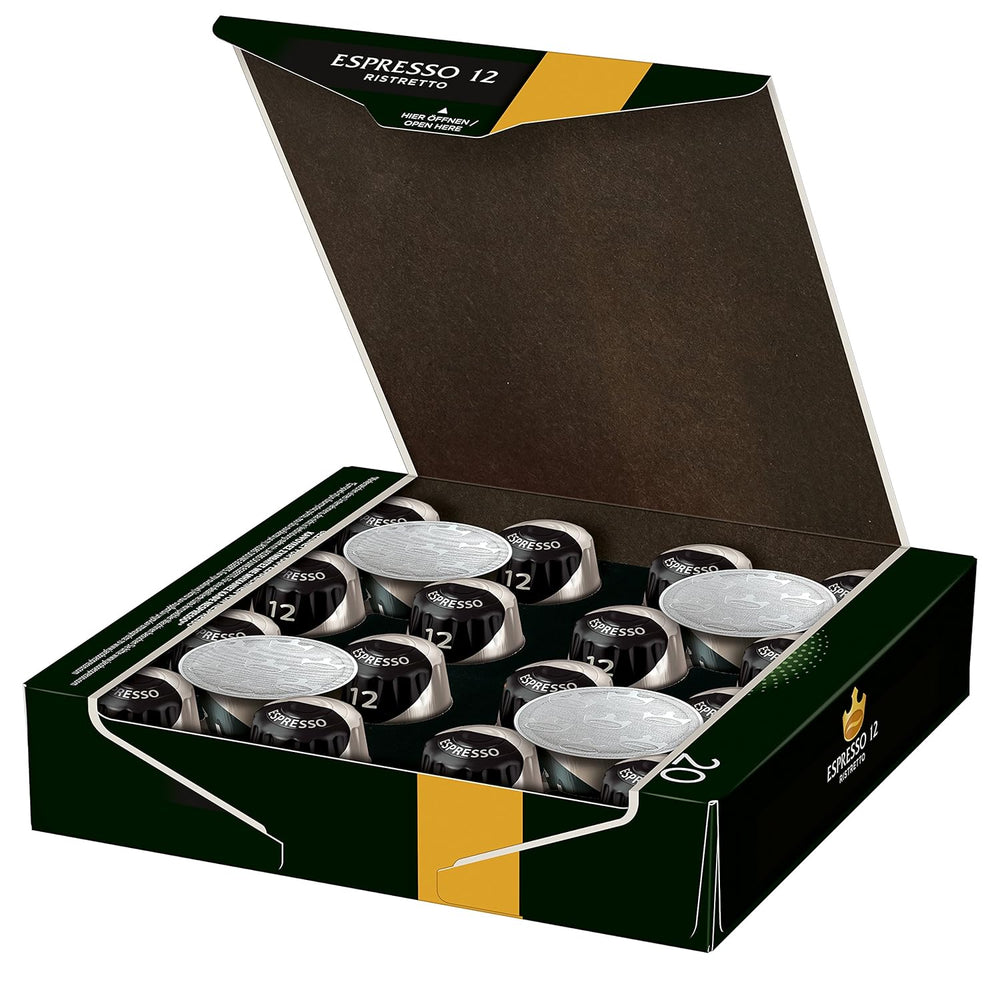 Kaffeekapseln Espresso Ristretto, Intensität 12 von 12 & Kaffeekapseln Krönung Crema, 200 Nespresso kompatible Kapseln, 10er Pack, 10 x 20 Getränke, 1040 g