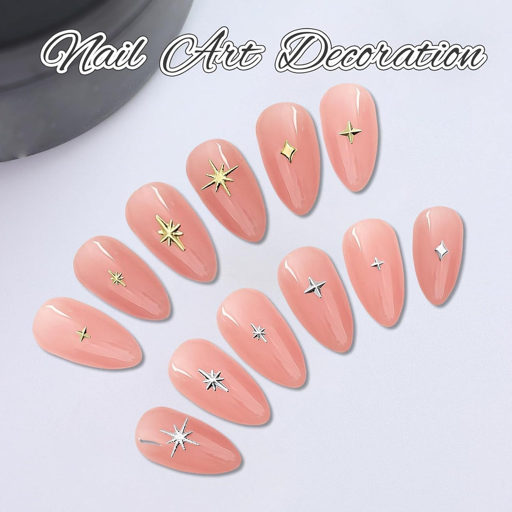 400 Pcs Stern Nail Charms Gold Silber, Charms Nägel Zubehör, Nagel Deko, Nail Art Zubehör, Nagel Charms, Nagel Steine, Nail Design, Charms Für Nägel