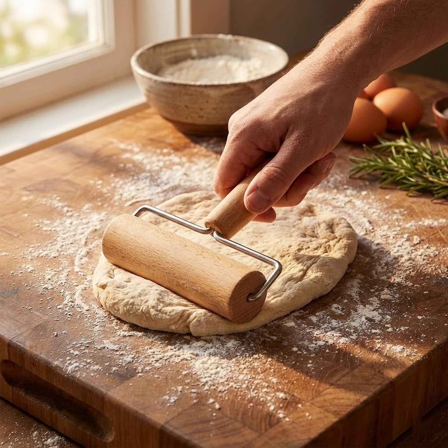 Nudelholz, Teigroller, Nudelholz Holz, Rolling Pin, Teigroller Holz, Teigrolle, Geeignet zum Backen und Kochen in der Heimischen Küche, Tortilla, Pizza, Plätzche