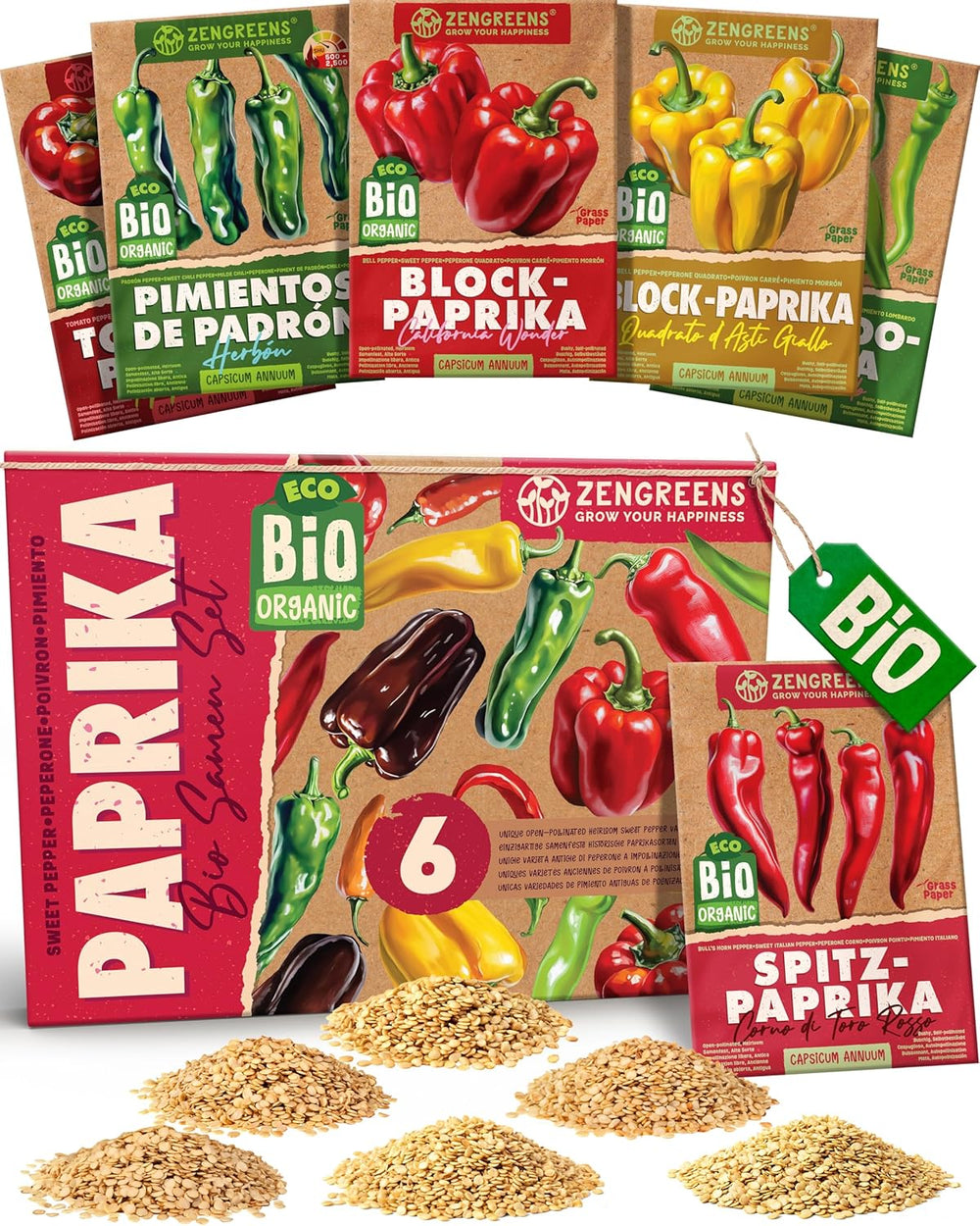 Semillas de Albahaca Orgánicas en un Juego de 6 - 6 Semillas de Albahaca para un fácil Cultivo en el jardín, balcón o Cama elevada - Semillas de Plantas - Plántulas