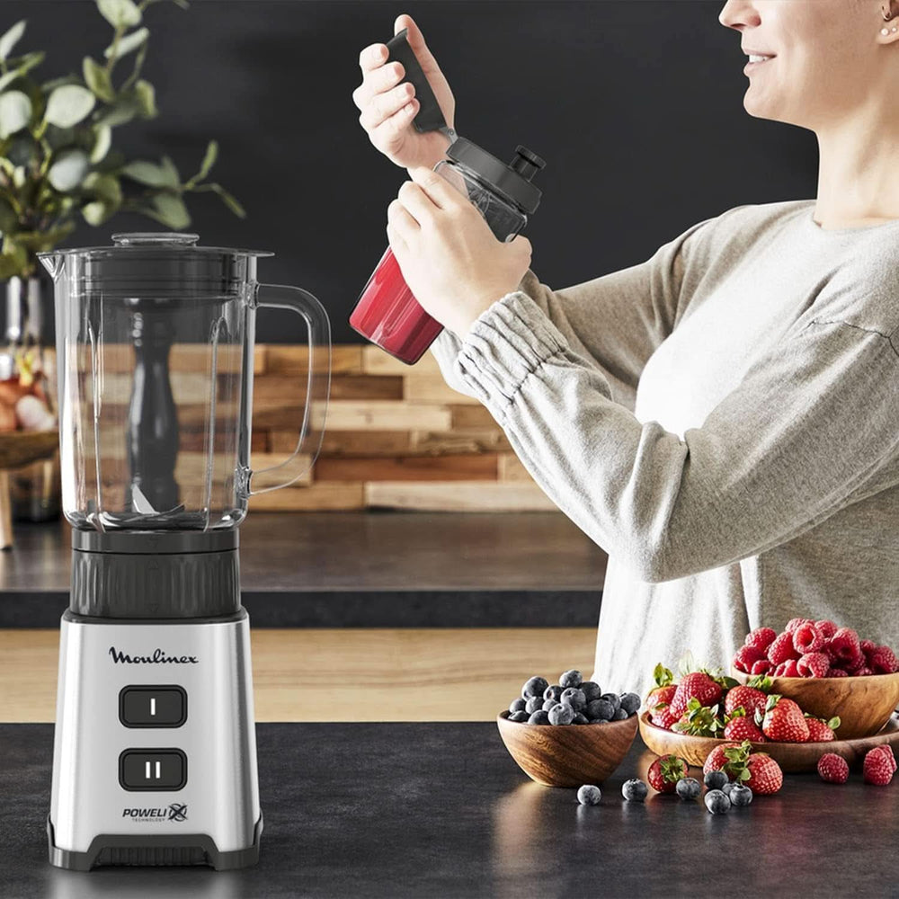 Batidora Pulseo LM17GD, 400 W, 4 Cuchillas, 700 Ml, Vaso Portátil 600 Ml Cocina Naty Shop