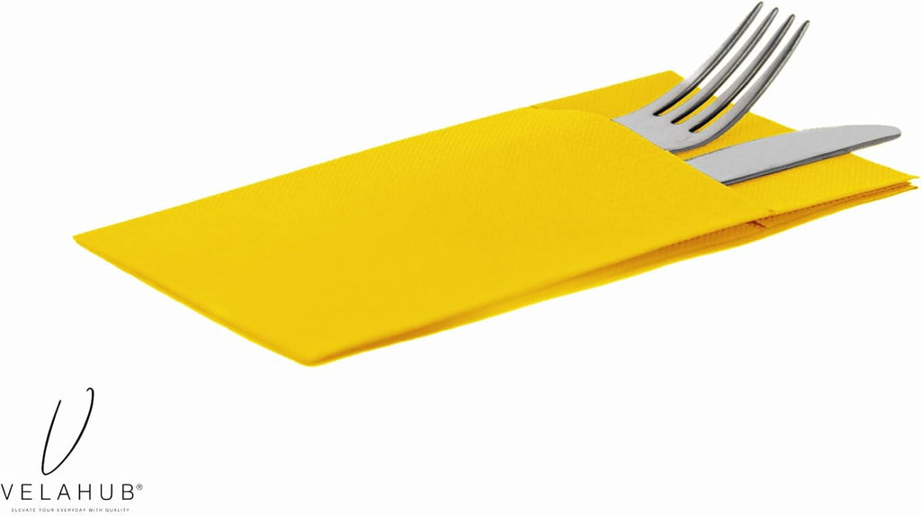 Soft Point 50 șervețele pentru tacâmuri, de înaltă calitate, șervețel de unică folosință, 32X38 Cm, galben