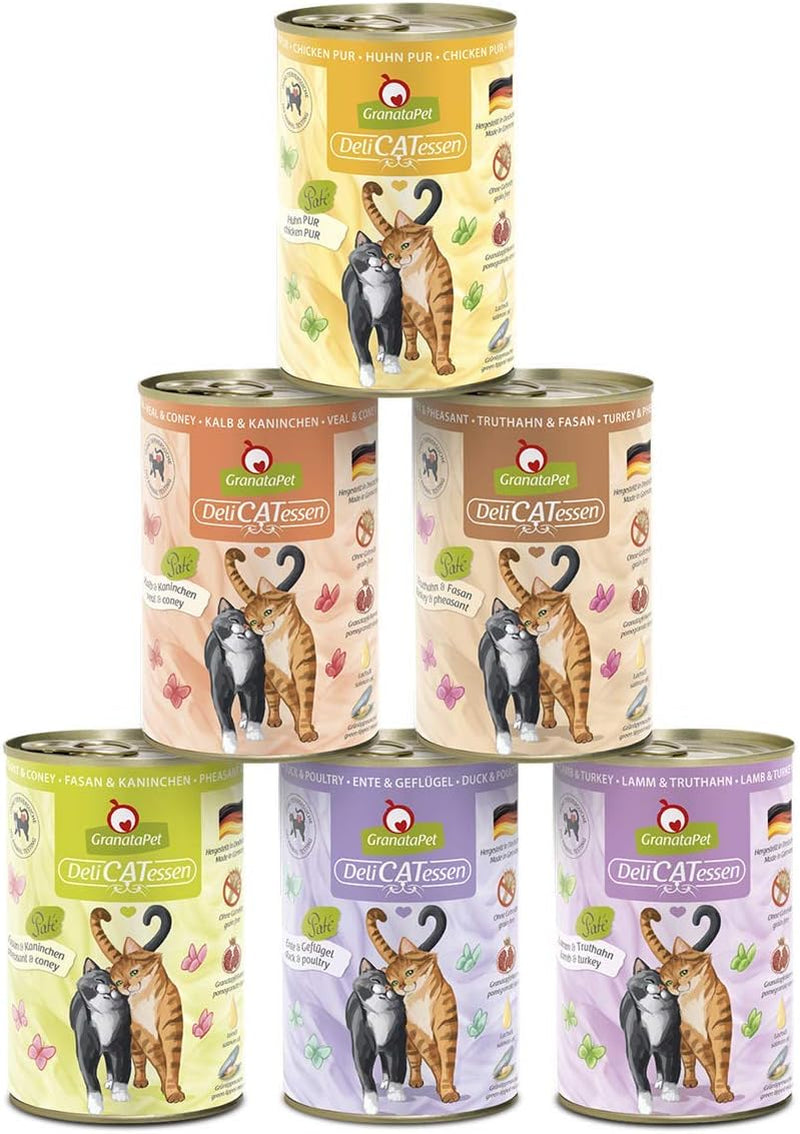 Granatapet Delicatessen Chicken PUR, hrană umedă pentru pisici, hrană fără cereale & fără zahăr adăugat, hrană pentru pisici cu conținut ridicat de carne & uleiuri de înaltă calitate, 6 X 400 G