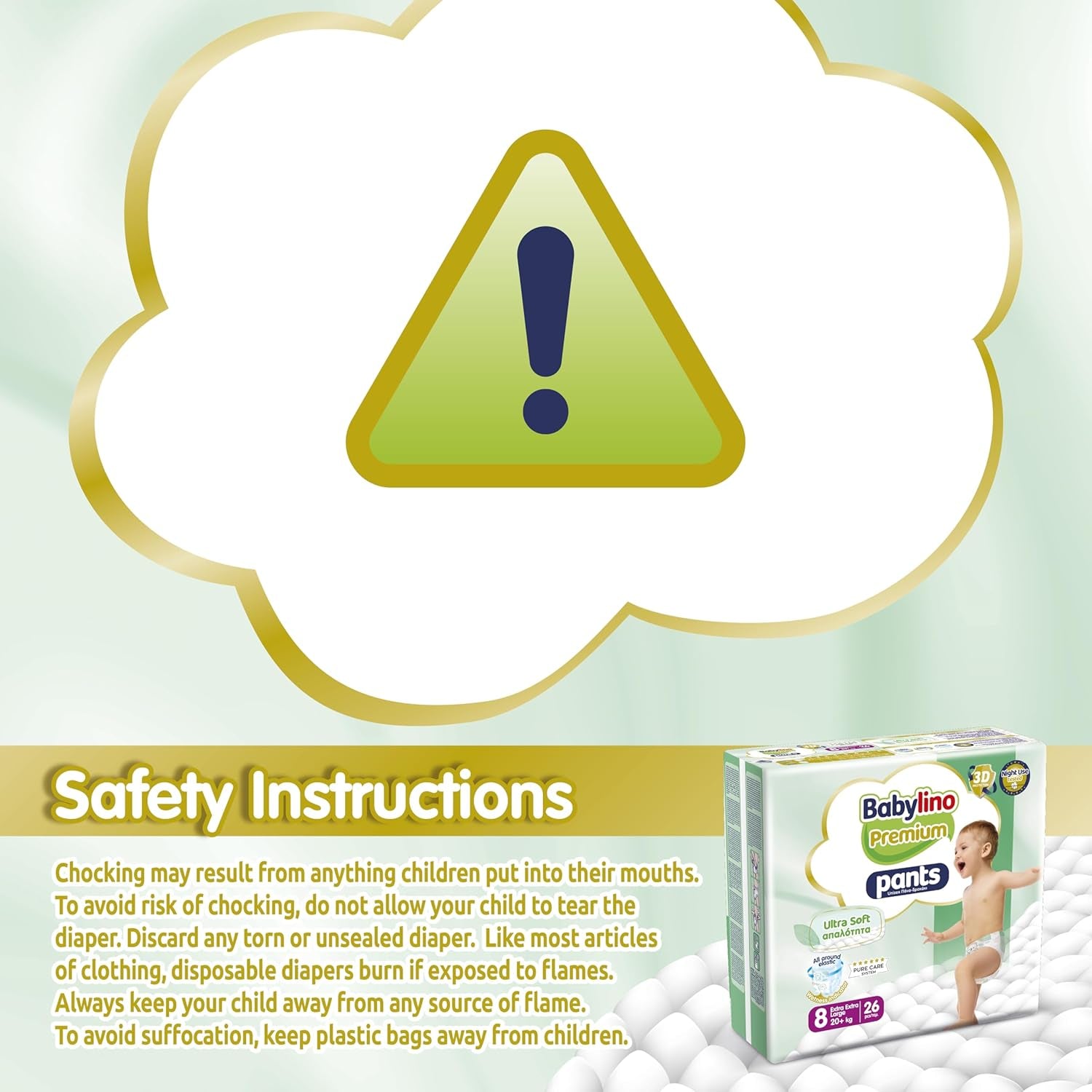 Pantalón Premium Talla 8 con filtro ultrasuave, XXL (20+ kg), 104 piezas