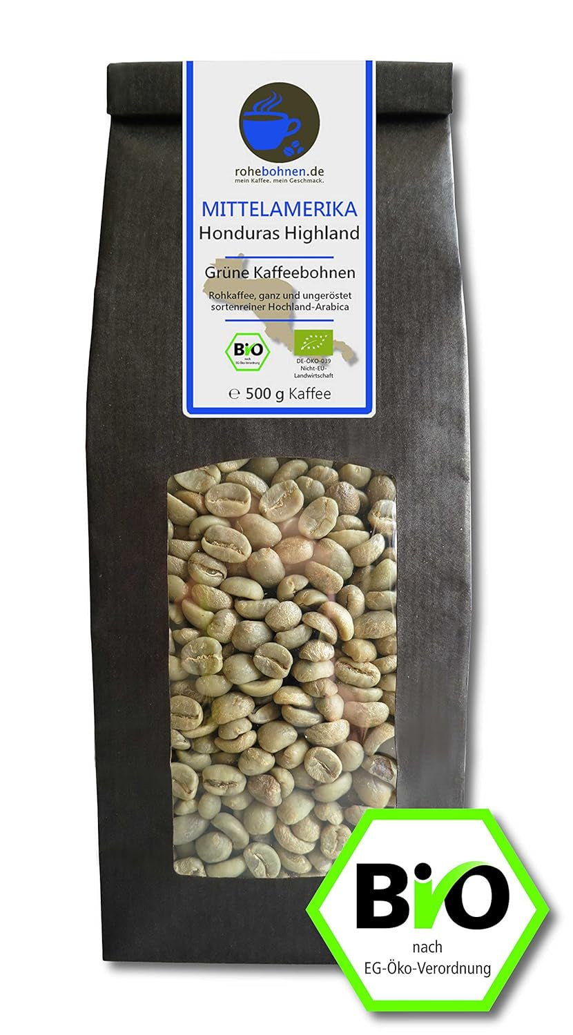 Cafea crudă - Cafea verde Etiopia, Java, Honduras organică (pachet redus boabe de cafea verde 3x500g) - certificată GMP