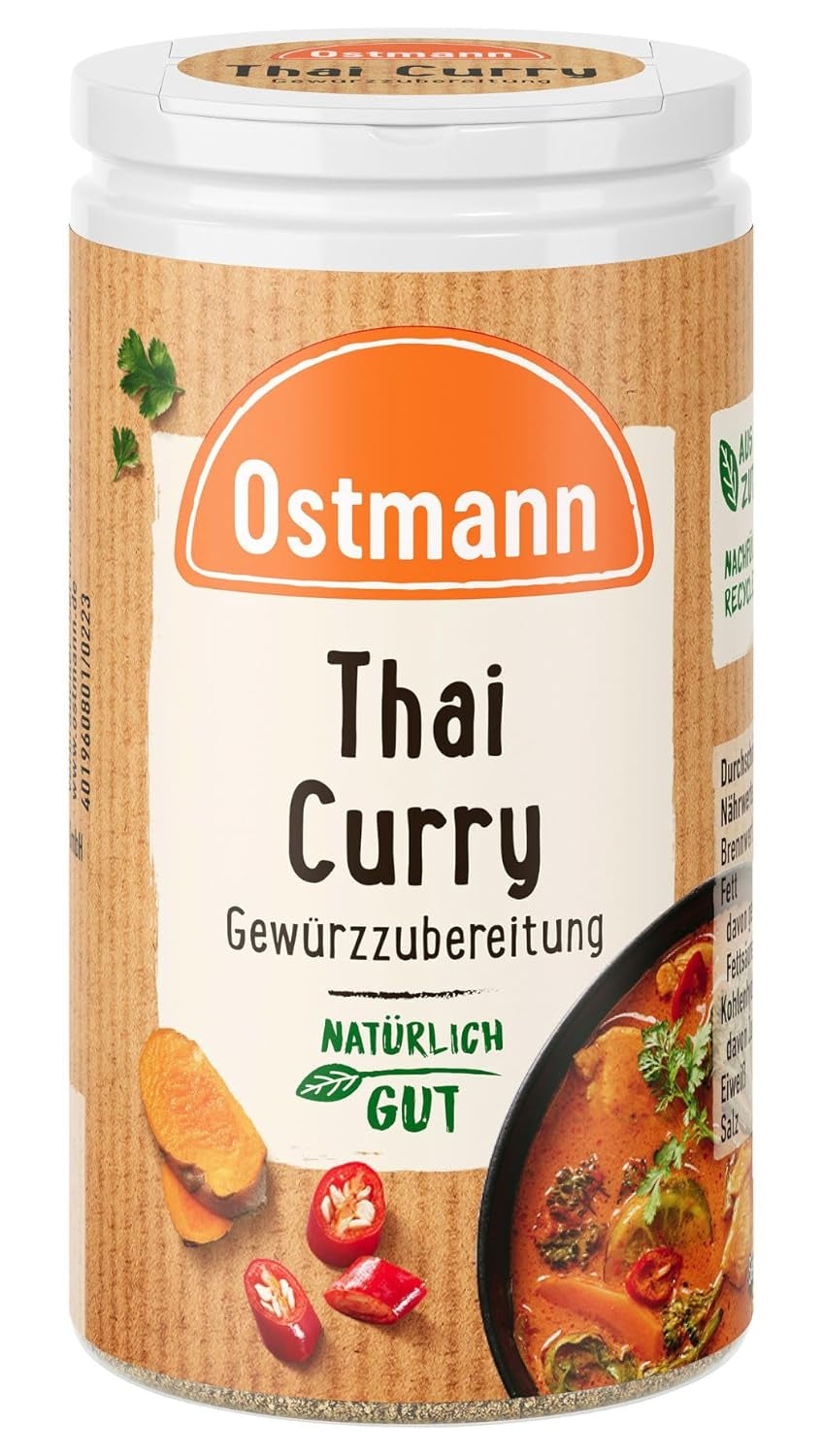 Ostmann Gewürze - Gewürzzubereitung de curry tailandés | Embalaje completo y reciclable | 40 g en Der Streudose