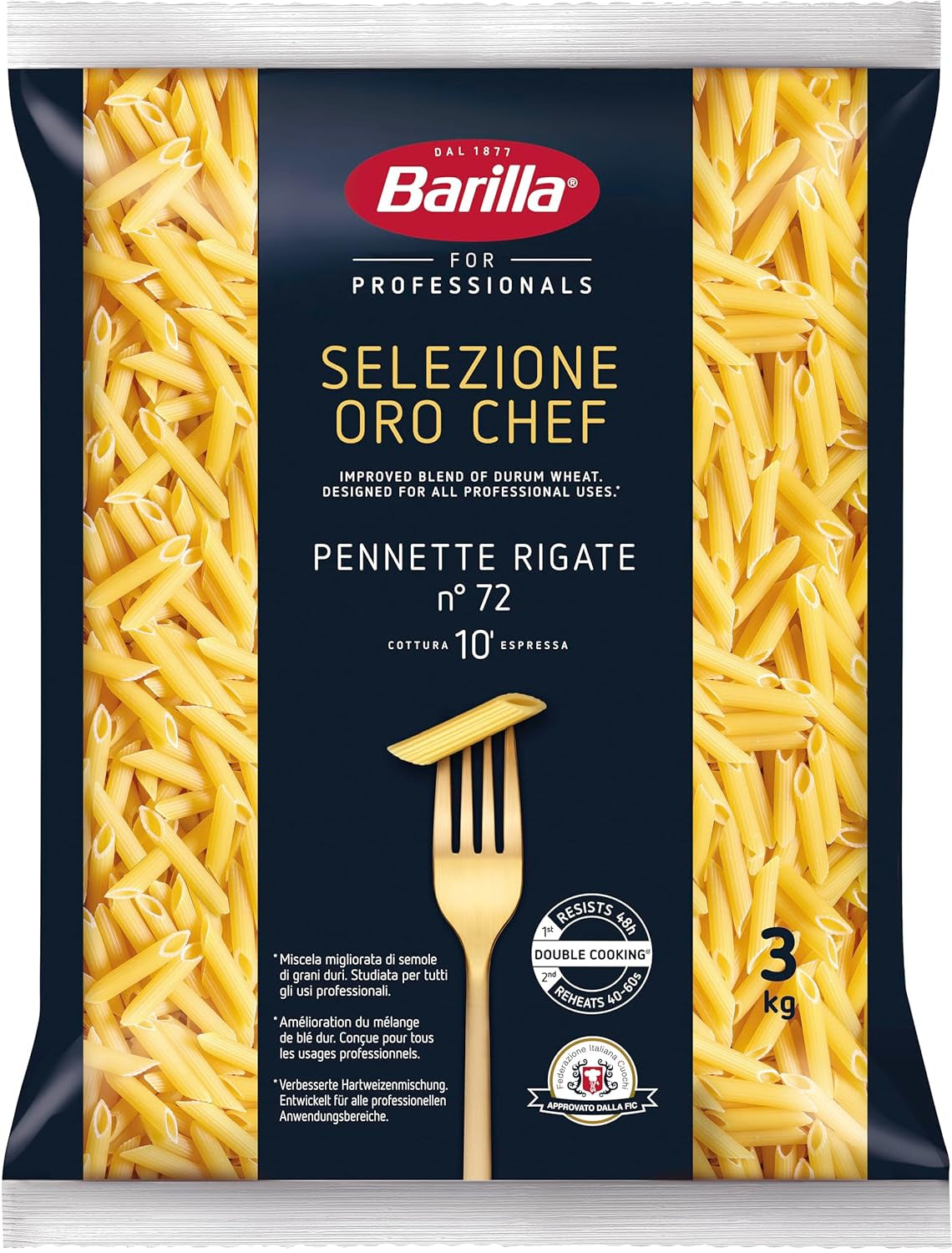 Barilla Selezione Oro Chef Spaghetti n. 5, paquete de 4 (4 x 3 kg)
