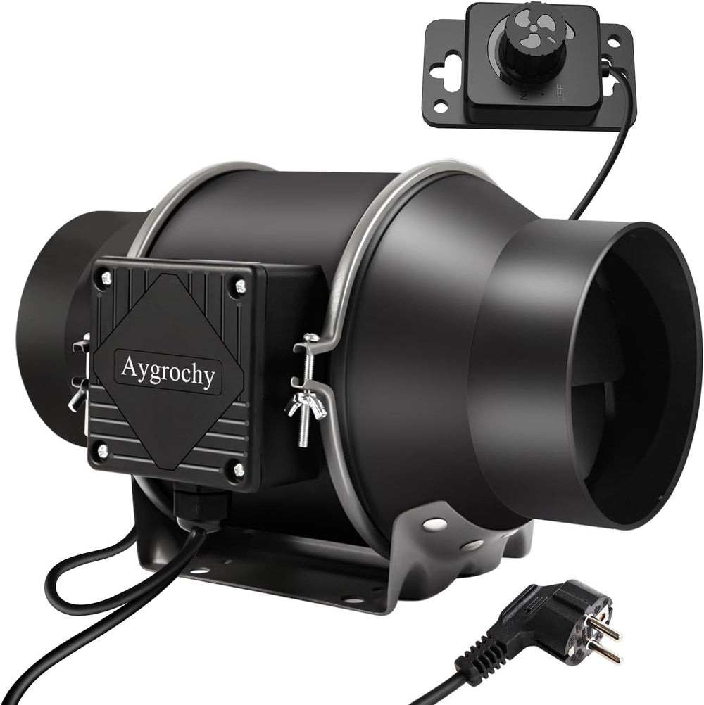 Aygrochy Ventilador de conducto ajustable de 200 mm y 70 W, ventilador de escape con motor EC para calefacción, refrigeración, potenciadores, tiendas de cultivo, hidroponía, hogar, ventilación y soplador de escape.