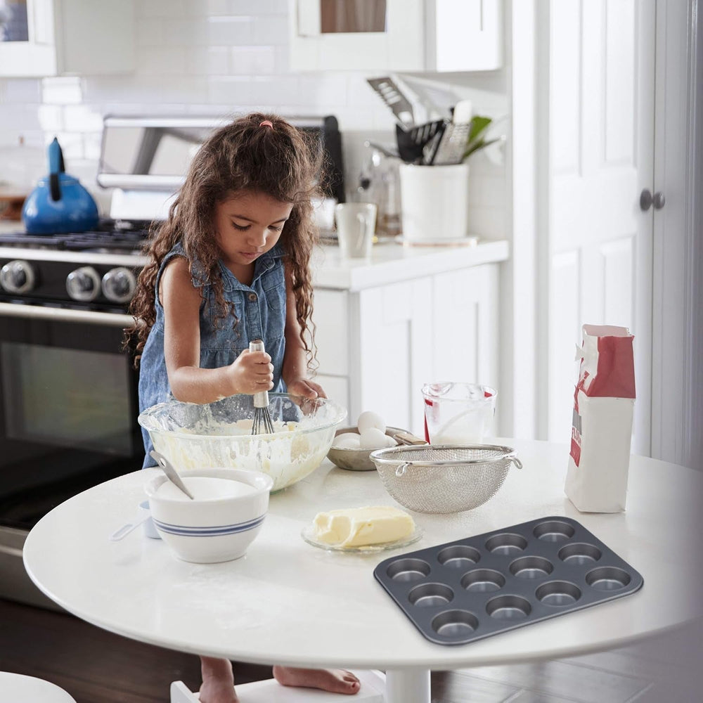 Relaxdays Muffinform, 2er Set, 12er Muffinbleche, Antihaftbeschichte, Carbonstahl, Muffins & Cupcakes, Ø 6,5 cm, Trigo, 10030825 Moldes y bandejas para repostería Naty Shop