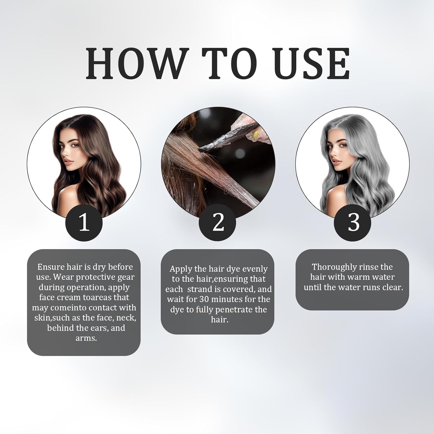 2-in-1 Vopsea de păr gri argintiu Vopsea de păr din plante naturale gri argintiu pentru toate tipurile de păr potrivite cu instrumente de unică folosință (100g) Vopsea pentru par Naty Shop