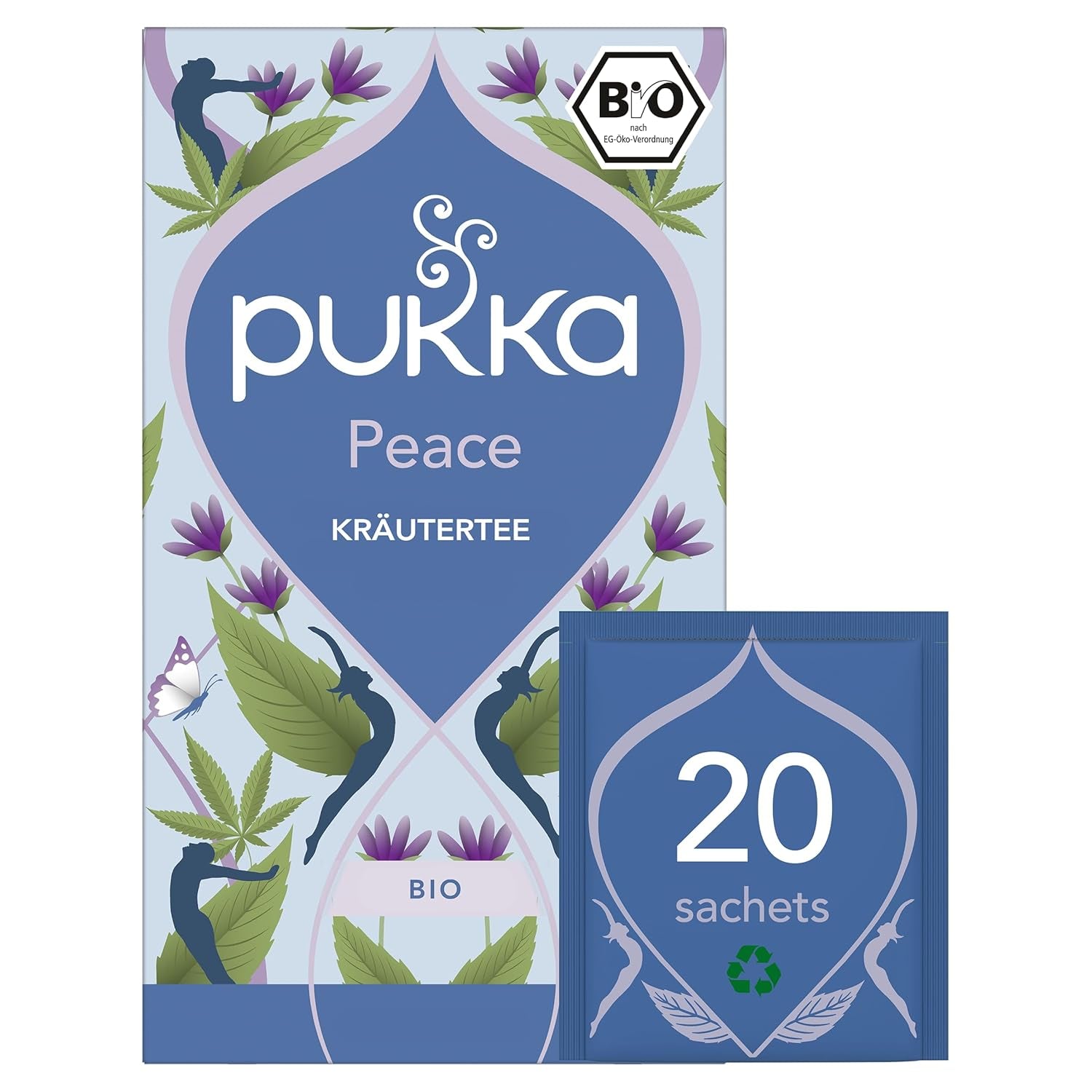 Pukka | Ceai de fructe bio „Night Time Berry” | Mușețel, coacăze negre și mure | Ceai pentru o seară relaxantă | Fără cofeină | Pachet de 1 | 20 pliculețe de ceai