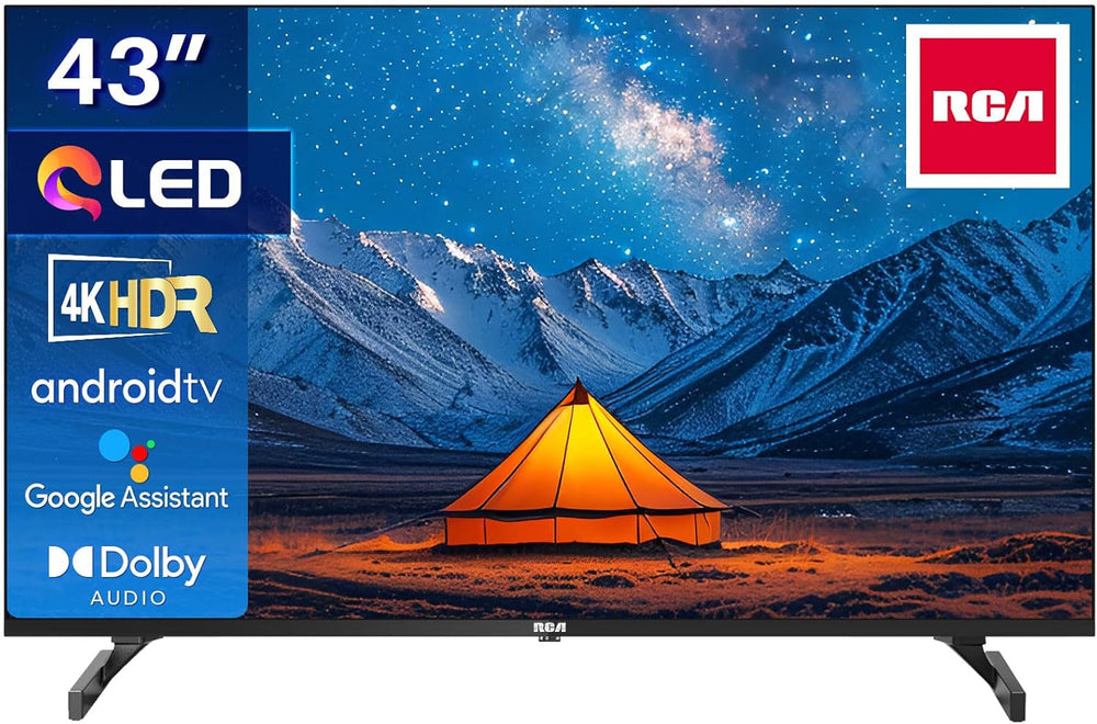 Televizor inteligent RCA de 50 de inci QLED 4K UHD HDR, Android TV, WiFi, Bluetooth