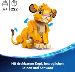LEGO Ç€ Disney Simba, el cachorro del rey león, juguete de construcción para niños, set de juego de fantasía con la figura del león, genial idea de regalo para niñas y niños a partir de 6 años, juguete para niños 43243 Juegos de construcción Beuche den LEGO-Store