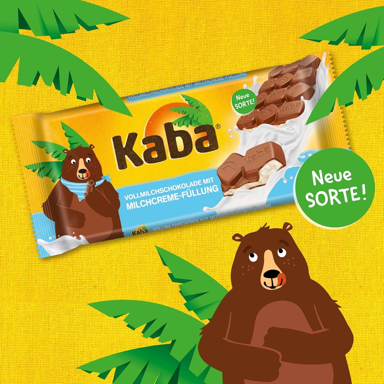 Kaba chocolate con leche entera y crema de leche, barra de chocolate rellena, barra de 90g, chocolate derretido en la boca con crema de leche ligera y sabor original Kaba