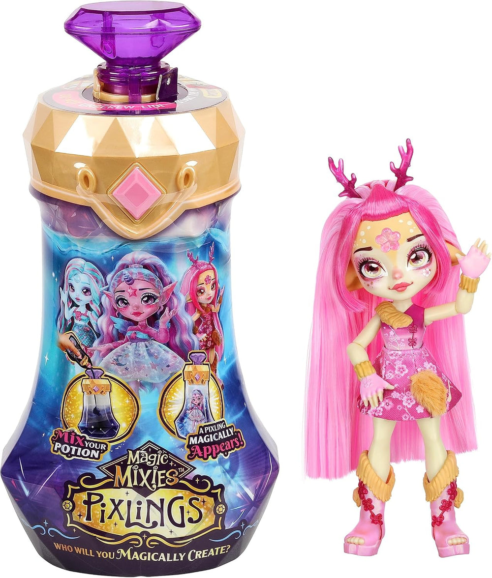 Pixlings Puppe Faye im REH-Look: Magische Enthüllung der wunderschönen, detailreichen 16,5 cm großen Pixlings-Puppe in Einer Zaubertrank-Flasche