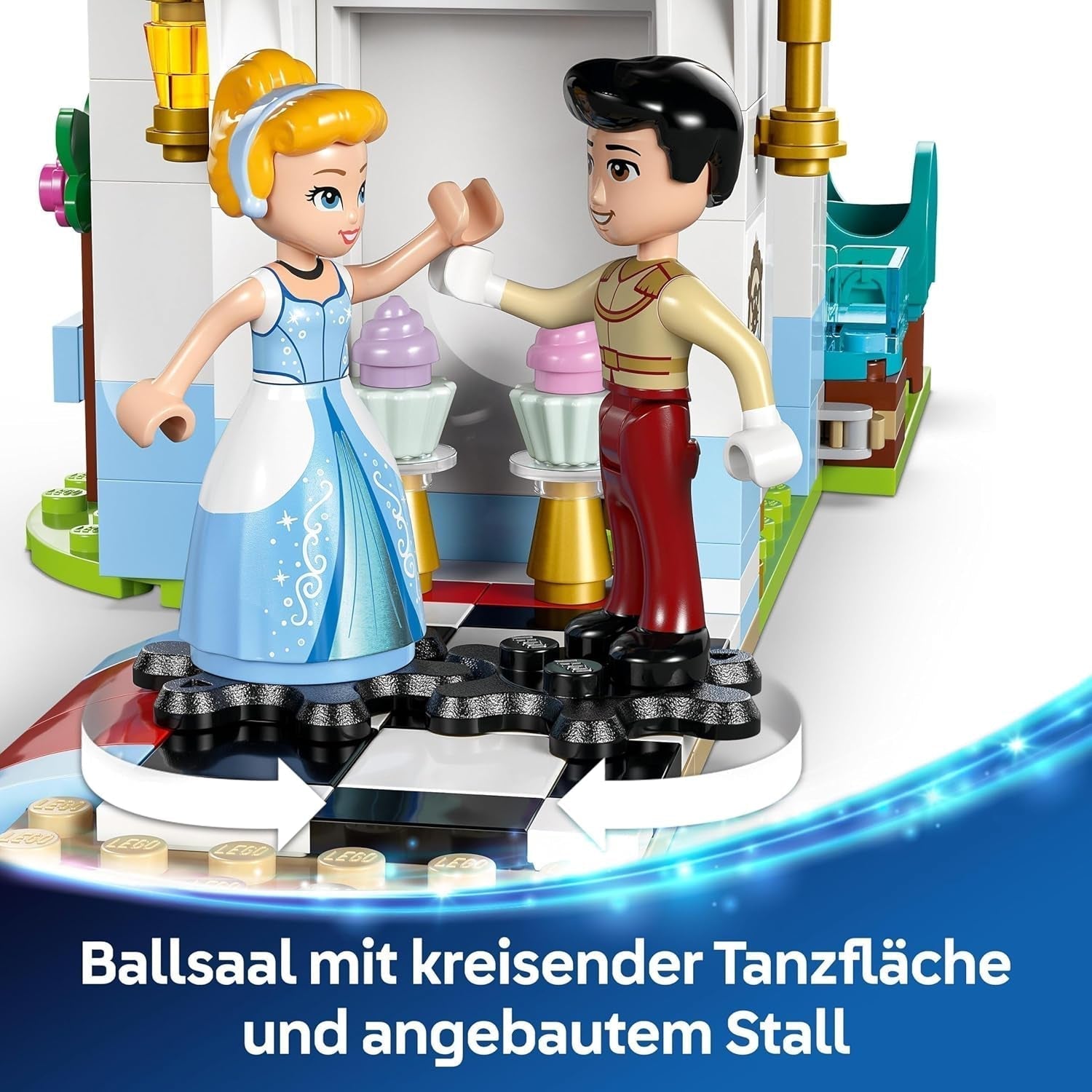LEGO Ç€ Castillo de Disney Princess Cenicienta y carruaje tirado por caballos, set para niñas a partir de 6 años, fantástico juguete con minimuñecas de la princesa Cenicienta y el príncipe azul, idea de regalo para fans de Disney 43275 Juegos de construcción Beuche den LEGO-Store
