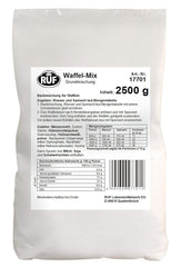 RUF Waffel-Mix, Großpackung, Grundmischung Zur Herstellung Von Waffeln Im Waffeleisen, Für Großküchen, Kantinen, Hotels Und Restaurants, 1 X 2500G Mezcla para hornear y cocinar Naty Shop Wafelteig Single