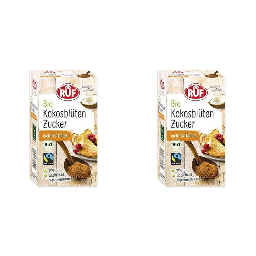RUF Azúcar de Flor de Coco Bio, edulcorante natural sabor caramelo, 250 gramos Edulcorantes Naty Shop 2 x 250 gramos Azúcar de flor de coco
