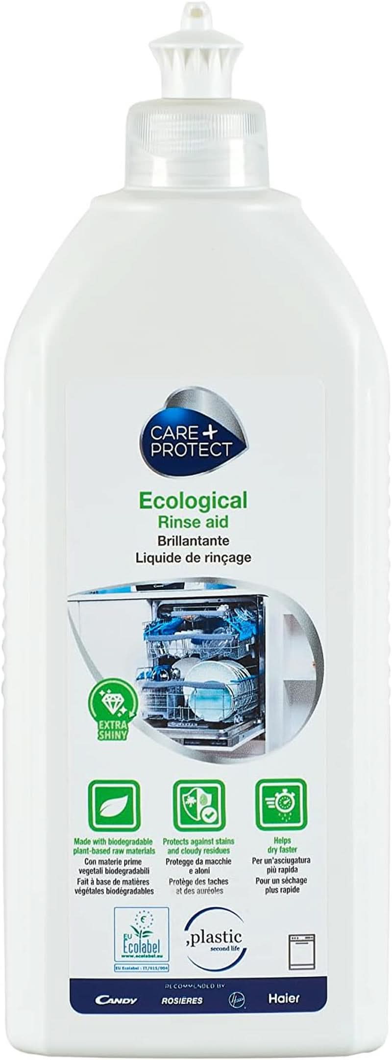 CARE + PROTECT - Gel ecológico para lavavajillas, hipoalergénico, 650 ml Naty Shop Detergente para platos