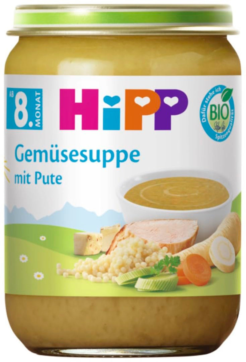 Hipp sopa ecológica a partir de 8 meses Sopa de verduras con pavo, 190G, 6 paquetes (6X190G) Madre e Hijo Naty Shop Default Title