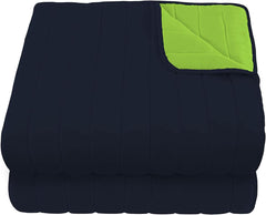 Elegante edredón para cama doble 260 x 270 cm azul oscuro/verde manzana Camas y edredones Besuche den Italian Bed Linen-Store