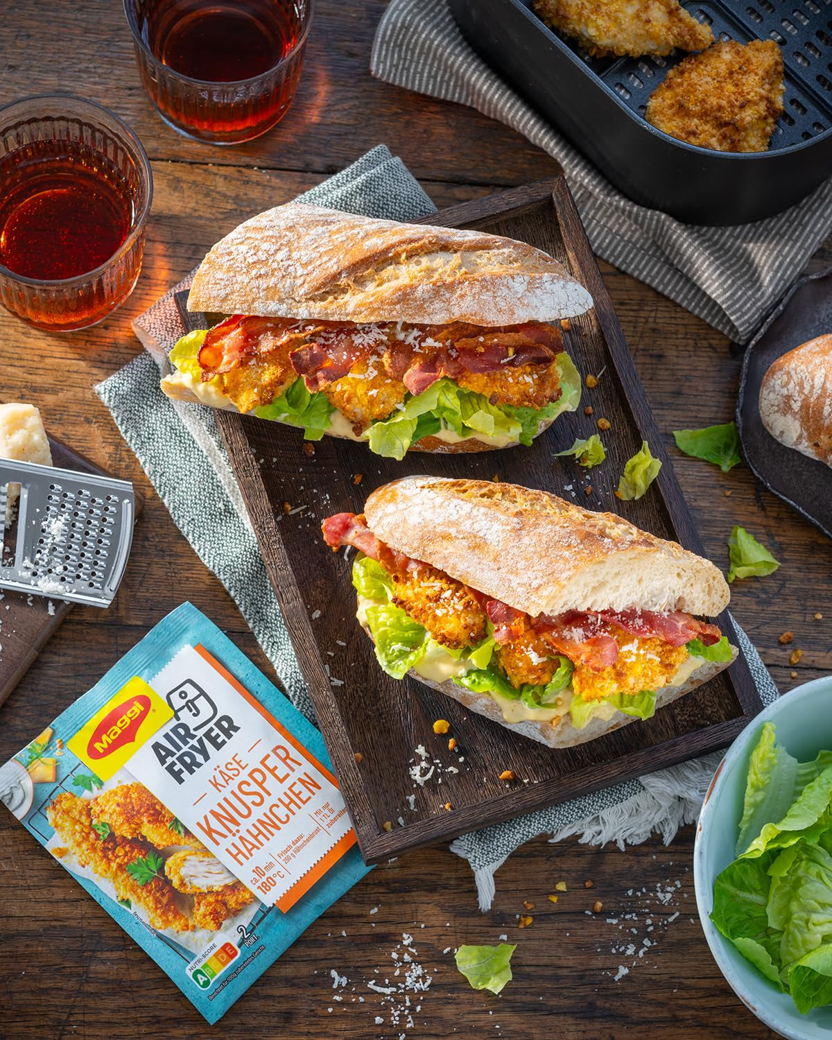 MAGGI Airfryer Knusper Hähnchen - Käse, paquete 1er (1 x 44g)