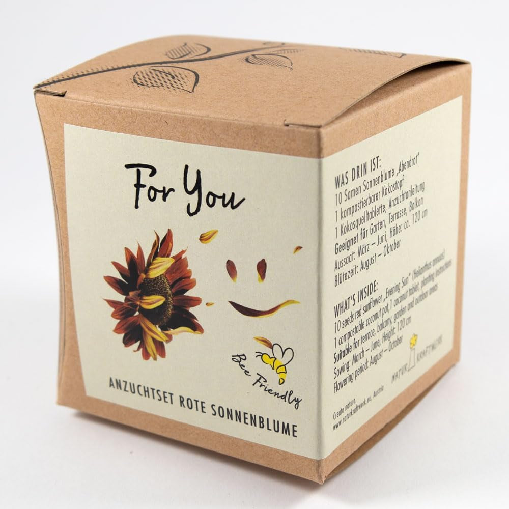 Kit cadou pentru creșterea plantelor - Sunflower Sunset, inclusiv ghiveci, substrat și instrucțiuni de creștere