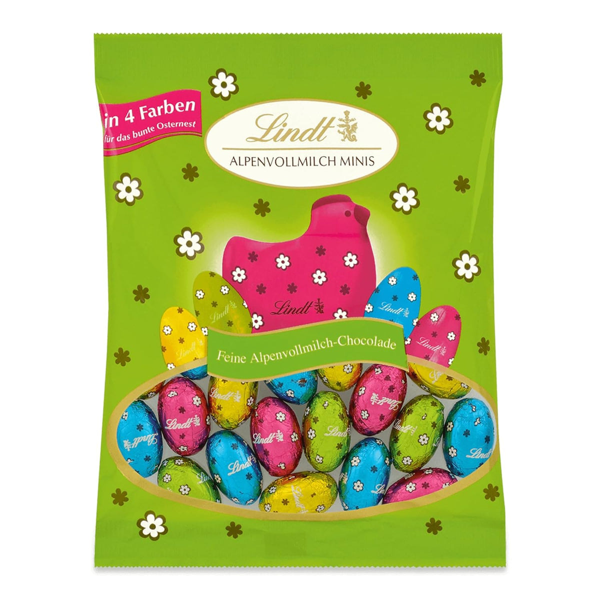 Mini huevos de chocolate con leche Lindt para decoraciones de chocolate | 2 bolsas de 180g | Huevos de chocolate con leche de primera calidad, empaquetados de forma alegre y colorida en cuatro colores para Pascua | Chocolate de Pascua | regalo de chocolate