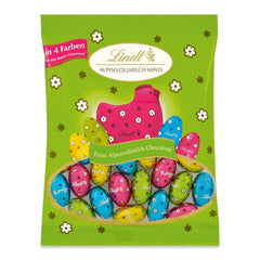 Mini huevos de chocolate con leche Lindt para decoraciones de chocolate | 2 bolsas de 180g | Huevos de chocolate con leche de primera calidad, empaquetados de forma alegre y colorida en cuatro colores para Pascua | Chocolate de Pascua | regalo de chocolate