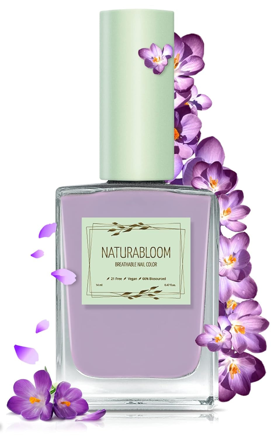 Esmalte de uñas beige de secado rápido (Moon Dust) - esmalte de uñas natural con fórmula vegana - transpirable, sostenible y duradero, 14 ml