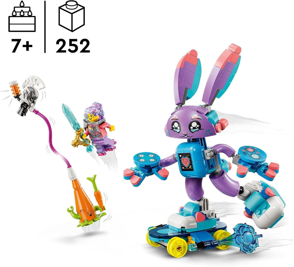 LEGO Dreamzzz Izzie y Bunchurro, el conejito de los videojuegos, juguete para niños mayores de 7 años, juego 2 en 1 con minifigura de héroe y Cyberling para una experiencia de juego imaginativa 71490 Juegos de construcción Besuche den LEGO-Store