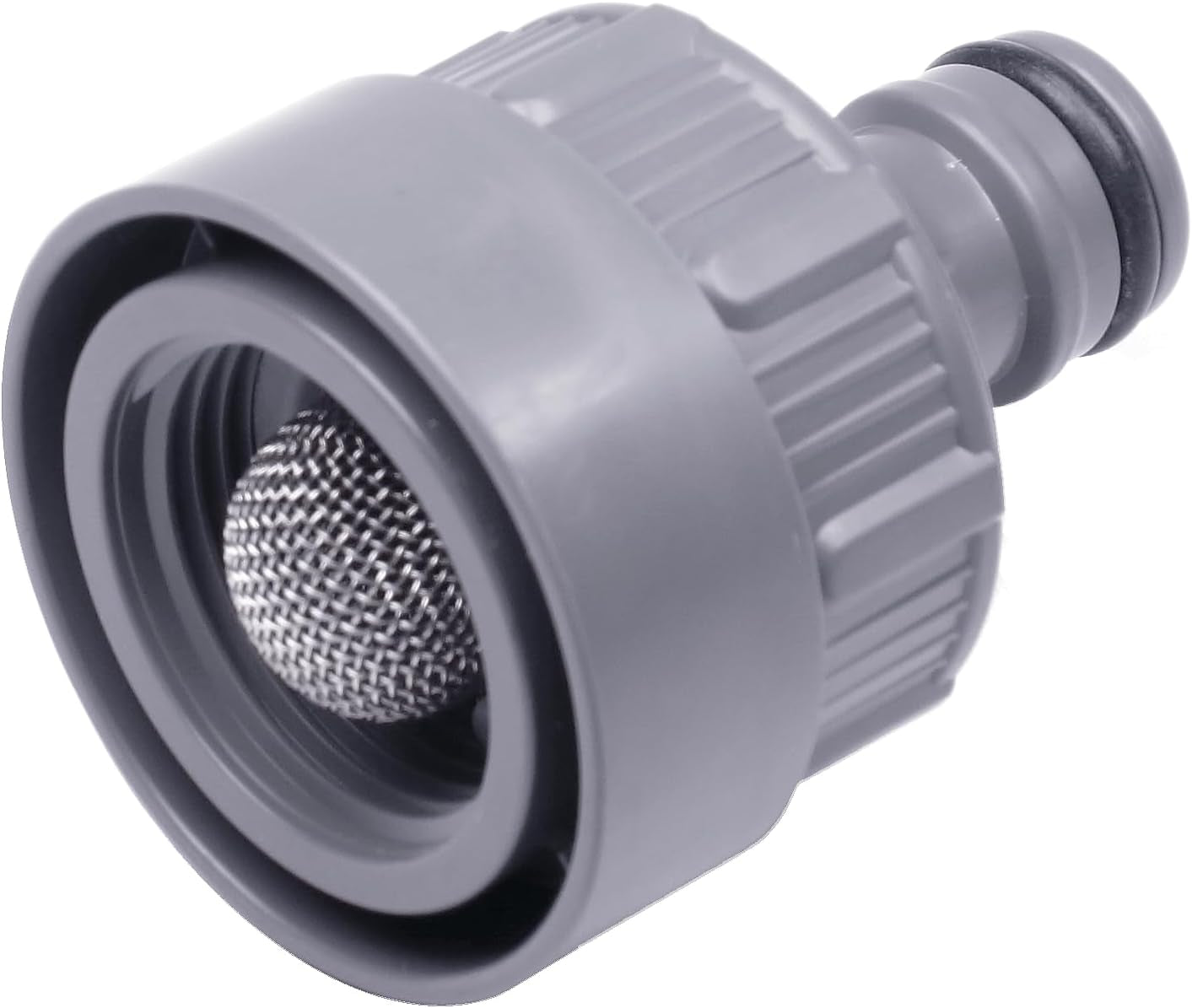 Racord robinet Gardena cu opritor de apă, ieșire apă: conexiune pentru dop de apă (cod articol 8254), ieșire apă (cod articol 8250, 8266), parte a sistemului de conducte (05327-20), gri