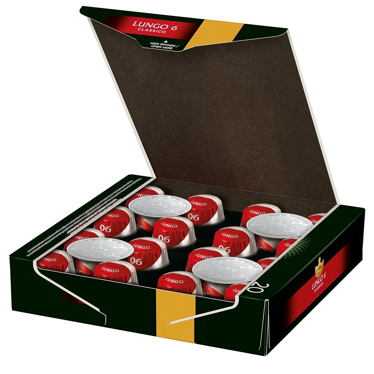 Kaffeekapseln Lungo Classico, Intensität 6 von 12, 10 x 20 Getränke & Kaffeekapseln Espresso Ristretto, Intensität 12 von 12, 200 Nespresso®* kompatible Kapseln, 10 x 20 Getränke