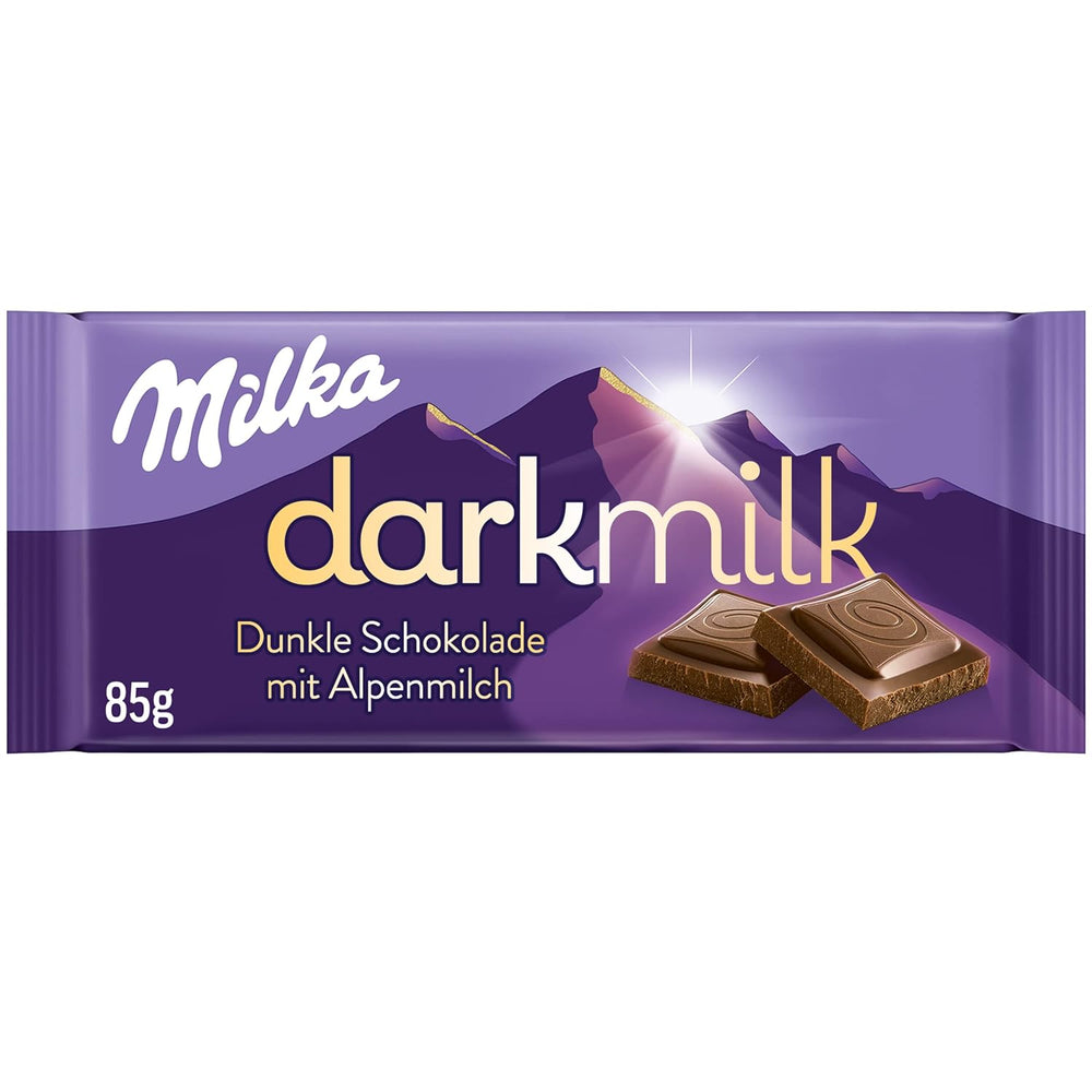 Milka Black Milk – Chocolate negro alpino con leche y relleno cremoso de turrón – 85g (paquete de 5)