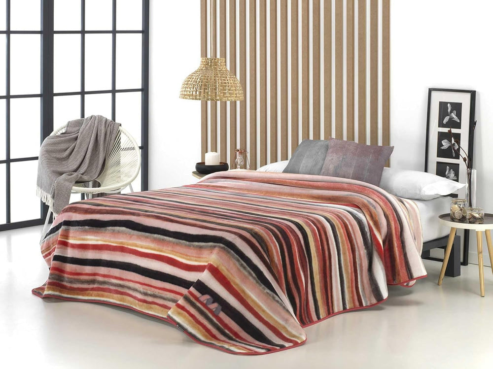 Manta Estampada, Gran Volumen, 100% Poliéster, 450 G/M², Suave, Para Otoño/Invierno, Diseño Harmony N10, 170 X 240 Cm, Para Camas De 90/105 Cm, Gris Naty Shop Edredones Y Edredones Rosa 260X240Cm - Cama 160/180Cm