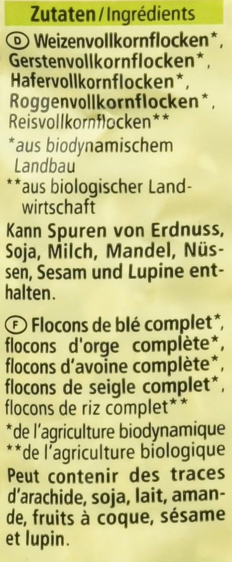 Copos ecológicos de 5 cereales, 500 g