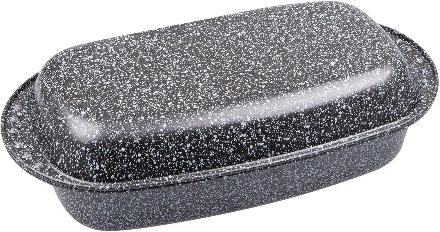 C|H|G Brotback- Und Bratenform Mit Deckel "Granito", Skandia Xtreme Plus: 4-Fach Antihaftbeschichtung in Granitoptik, 37 X 20 X 7 Cm, Made in Germany Moldes y bandejas para repostería Naty Shop