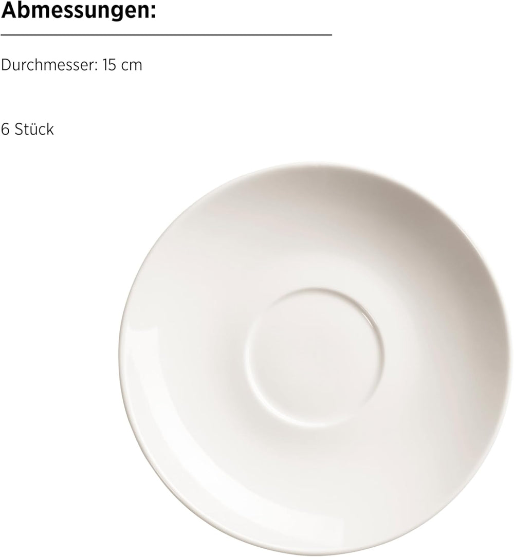 MÄSER 934105 Seria Belmira, serviciu clasic de cafea pentru 6 persoane, set de cafea cu 18 piese, atemporal, elegant, delicat, porțelan, alb