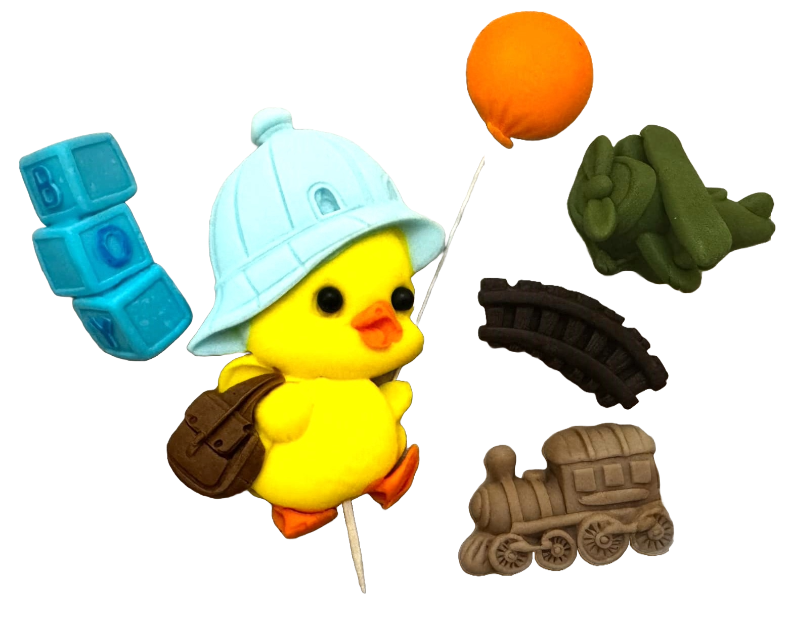 Set 6 decoratiuni comestibile din pasta de zahar, BOY Decoratiuni din Pasta de Zahar Nati Shop